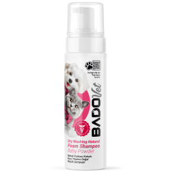 BADO 200 ML FOAM SHAMPOO CAT AND DOG BABY POWDER*12