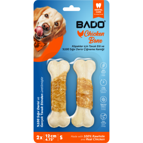 BADO CHEWING BONE WITH CHICKEN 12CM 2 PIECES *12