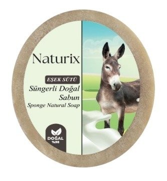 NATURIX 150 GR SPONGE SOAP DONKEY MILK*24