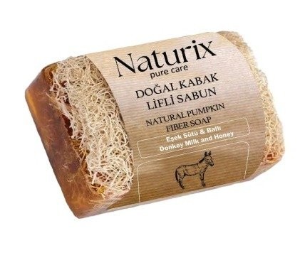 NATURIX 130 GR PUMPKIN SPONGE SOAP WITH DONKEY MILK AND HONEY *24