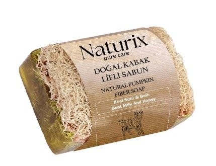 NATURIX 130 GR PUMPKIN SPONGE SOAP WITH GOAT MILK AND HONEY *24
