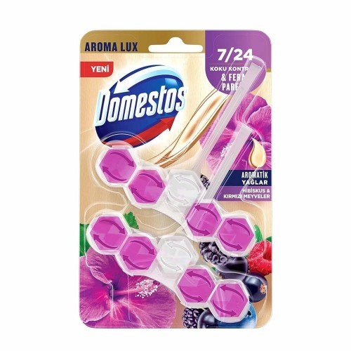 DOMESTOS WC BLOCK LUXURY 100 GR 2 PIECE HIBISCUS RED FRUIT *7
