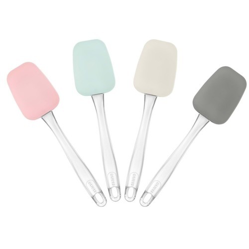 CKM 017 TRANSPARENT HANDLED OVAL SPATULA SPOON 26 CM *100