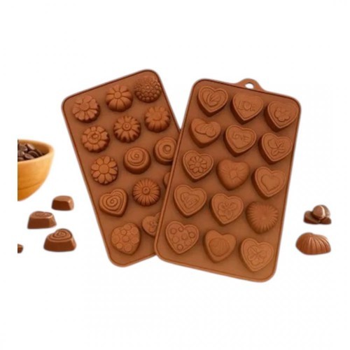 CKM 044 SILICONE ROSE-HEART CHOCOLATE MOLD 20*10.5*2cm*50