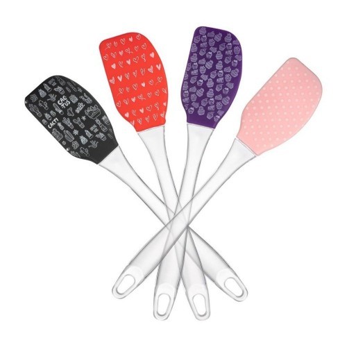 CKM 023 TRANSPARENT HANDLED PATTERNED SPATULA 31cm*100