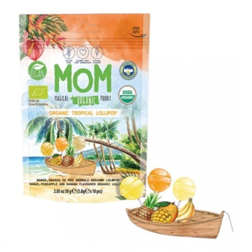 DK.MOM 5.8 GR ORGANIC PINEAPPLE-MANGO-BANANA CANDY *12