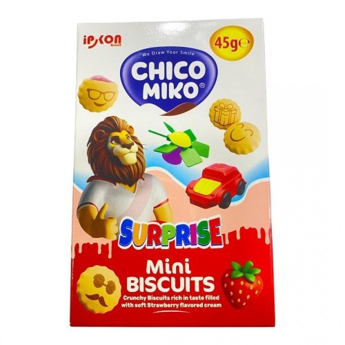CHICO MICO 45 GR MINI BISCUITS STRAWBERRY TOY BISCUITS*12
