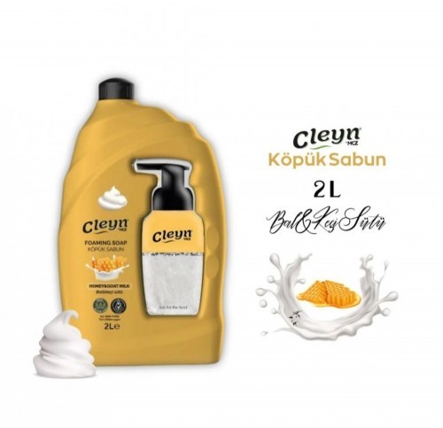 CLEYN 2 LT FOAM SOAP WITH HONEY & GOAT MILK*6