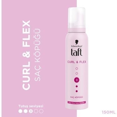 TAFT HAIR FOAM 150 ML CURL & FLEX*6 (PINK)