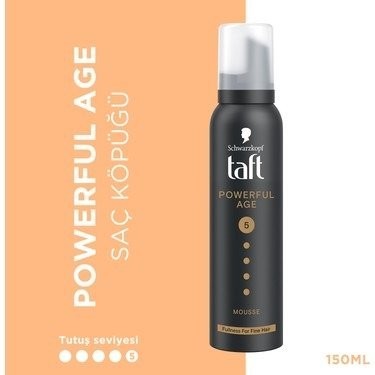 TAFT HAIR FOAM 150 ML POWERFUL AGE (BLACK)*6