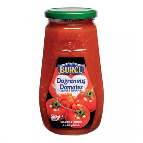 BURCU 560 GR CHOPPED TOMATOES GLASS*12