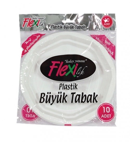 FLEXI PLASTIC PLATE LARGE 10 PCS *125
