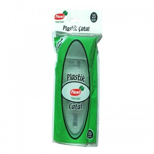 FLEXI PLASTIC FORK 25 PCS * 8