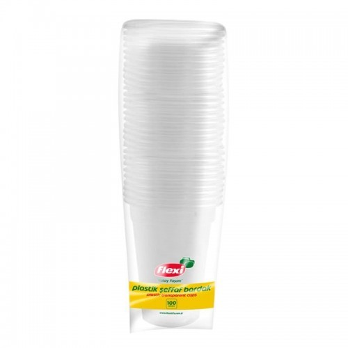 FLEXI TRANSPARENT CUPS 100 PCS *30