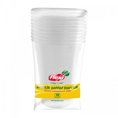 FLEXI TRANSPARENT CUPS 10 PCS * 240