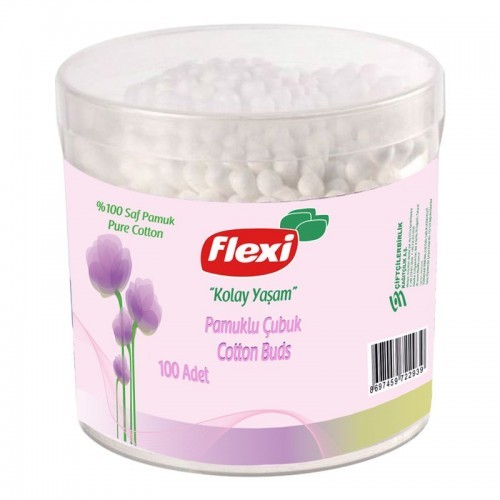 FLEXI EARS COTTON STICKS 100 PIECES *12