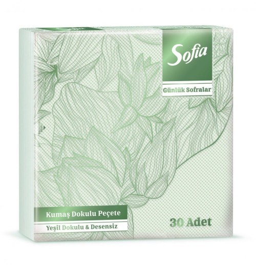 SOFIA FABRIC TEXTURED (33x33) GREEN NAPKIN 30 PCS * 16