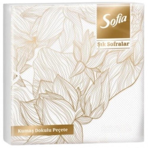 SOFIA FABRIC TEXTURED (24*24) WHITE NAPKIN 50 PCS * 16