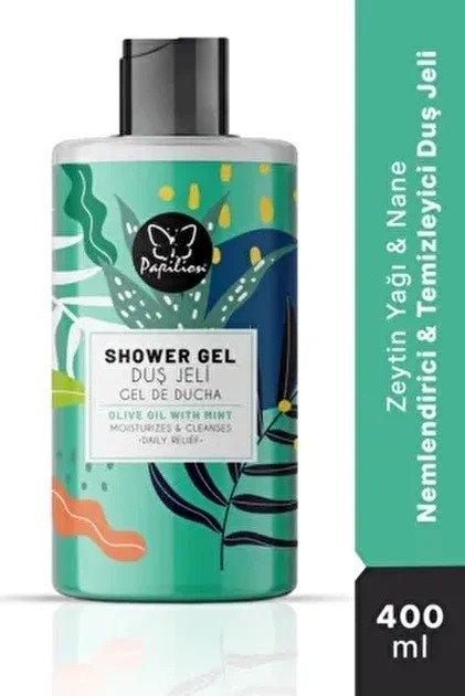 PAPILION SHOWER GEL 400 ML OLIVE OIL WITH MINT*12