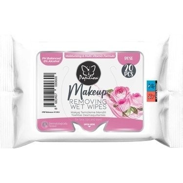 PAPILION MAKE-UP REMOVING WIPES 20 PCS ROSE * 96