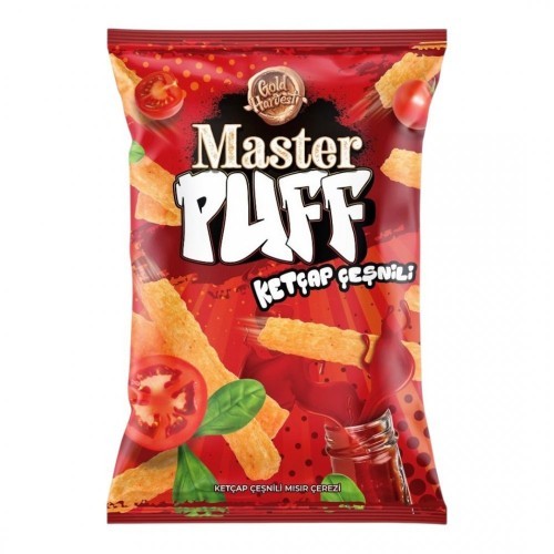 MASTER PUFF KETCUP SPICED CORN SNACKS 90 GR * 16