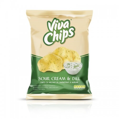 VIVA CHIPS SOUR CREAM DILL (SMANTANA) 100GR 1X20PCS