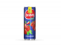 BRAVO STRAWBERRY JUICE CAN 24X250ML