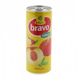 BRAVO PEACH JUICE CAN 250ML 1X24PCS