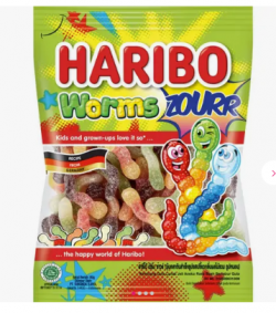 HARIBO 80 GR ZOURR WORMS 1*24