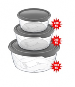 AK 658 ROUND STORAGE CONTAINER 3 PCS (300-700-1100 ML) * 1