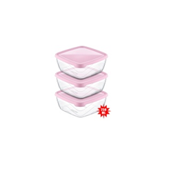 AK 666 SQUARE FOOD CONTAINER 3 PCS (3 * 250 ML) * 1