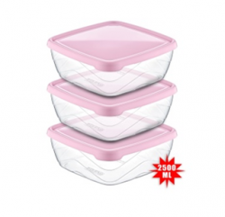 AK 670 SQUARE FOOD CONTAINER 3 PCS (3 * 2500 ML) * 1