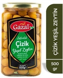 GAZAL 500 GR BRUISED GREEN OLIVES *6