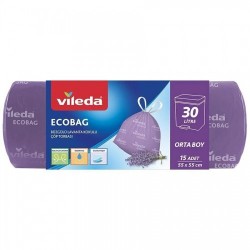 VILEDA WASTE BAG SHIRTED MEDIUM LAVENDER*15