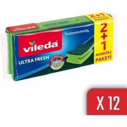 VILEDA ULTRA FRESH SPONGE 2+1 CORRUGATED*12