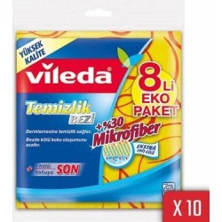 VILEDA YELLOW CLEANING CLOTH ECO 8 PCS *10