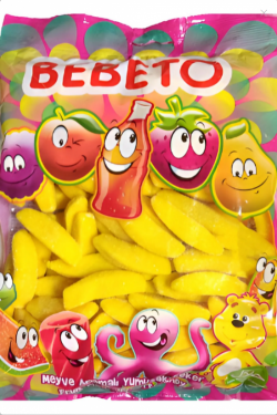 BEBETO 1 KG NEON BANANA SOFT CANDY*12