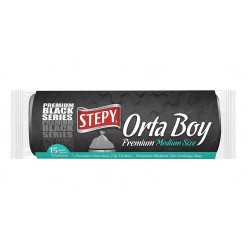 STEPY GARBAGE BAG BLACK ECONOMIC MEDIUM*50