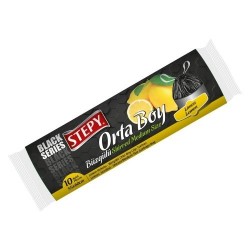 STEPY GARBAGE BAG BLACK TIED MEDIUM LEMON*25