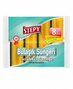 STEPY DISHWASHING SPONGE 8 PCS WAVY*24