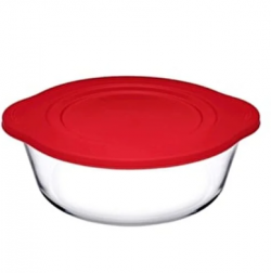 (59001)PAŞABAHÇE ROUND POT WITH RED PLASTIC COVER *4
