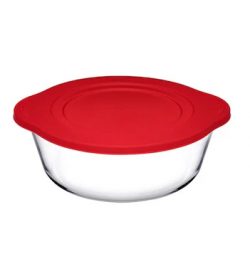 (59133)PAŞABAHÇE ROUND POT WITH RED PLASTIC COVER *4