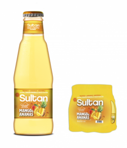 SULTAN FRUIT SODA 200 ML MANGO/PINEAPPLE*24