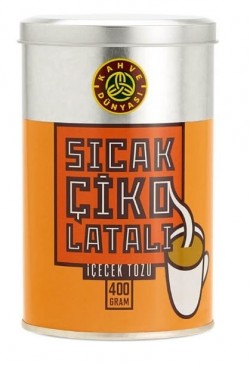 KAHVE DÜNYASI HOT CHOCOLATE 400 GR PLAIN TIN*12