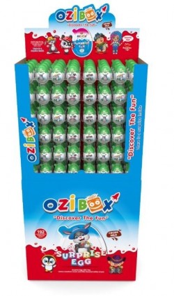 OZIBOX STAND HAPPY RABBIT 20 GR SURPRISE CHOCOLATE EGG *192