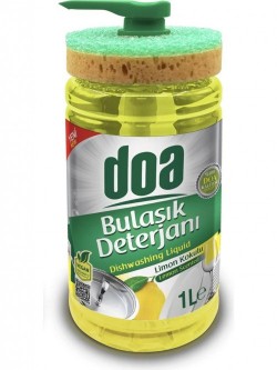 DOA DISHWASHING DETERGENT SPONGE LEMON 1000 ML*12