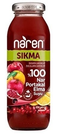 NAREN 250 ML 100% MANGO BANANA PINEAPPLE ORANGE APPLE*12