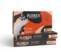 FLOREX GLOVES 100 PIECE BLACK L-XL SIZE*20
