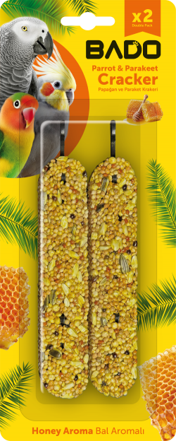 BADO PARROT AND PARAKE CRACKERS 2*55 GR WITH HONEY *8