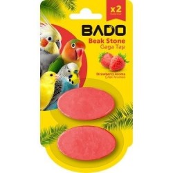 BADO BEAK STONE 2 PCS 20GR STRAWBERRY FLAVORED*9